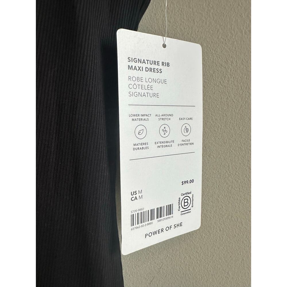 Athleta Signature Rib Maxi Dress Black M NEW 657062 - Picture 4 of 10
